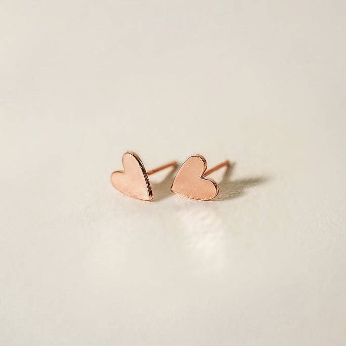 Chic Personalized Heart Studs in Recycled Silver for wholesale by Katinki