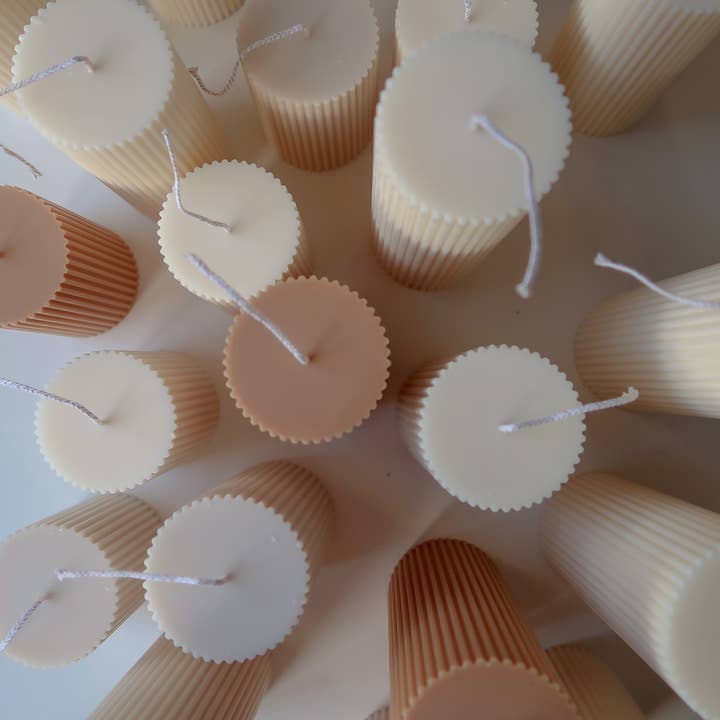 Jeune Home - Wholesale Pillar Candle - Small Scented Soy Ribbed Pillar Candle | Wedding candle7