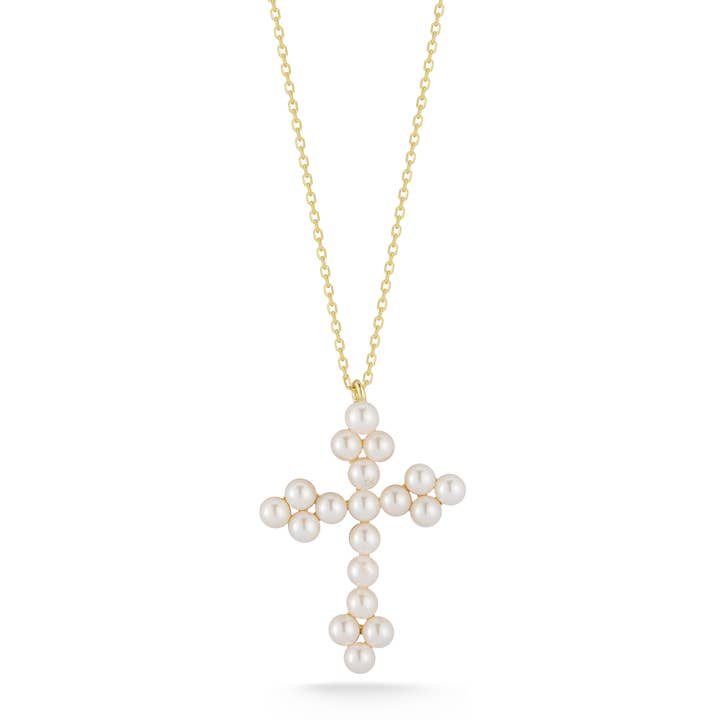 Statement Pearl Cross Necklace for wholesale by Glaze Jewelry