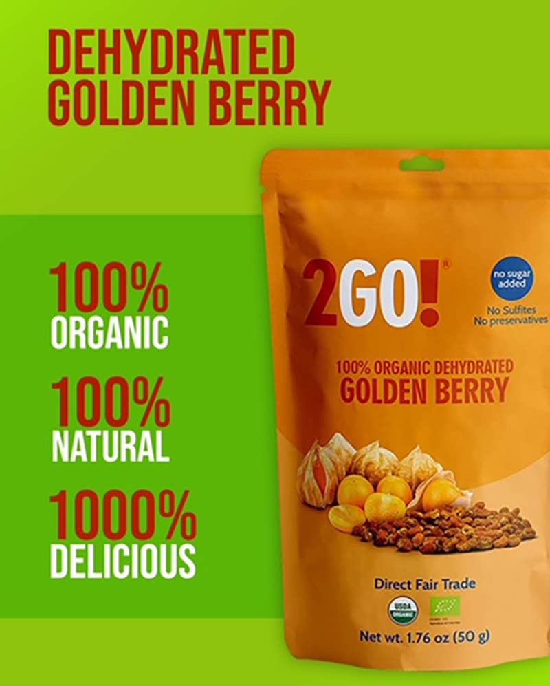 2GO! Organic Snacks - Wholesale Fruit Snacks - 2GO!® Organic Dried Goldenberries7