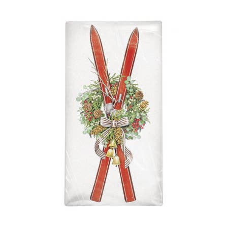 Ski Wreath Bagged Towel for wholesale by Mary Lake-Thompson Ltd.