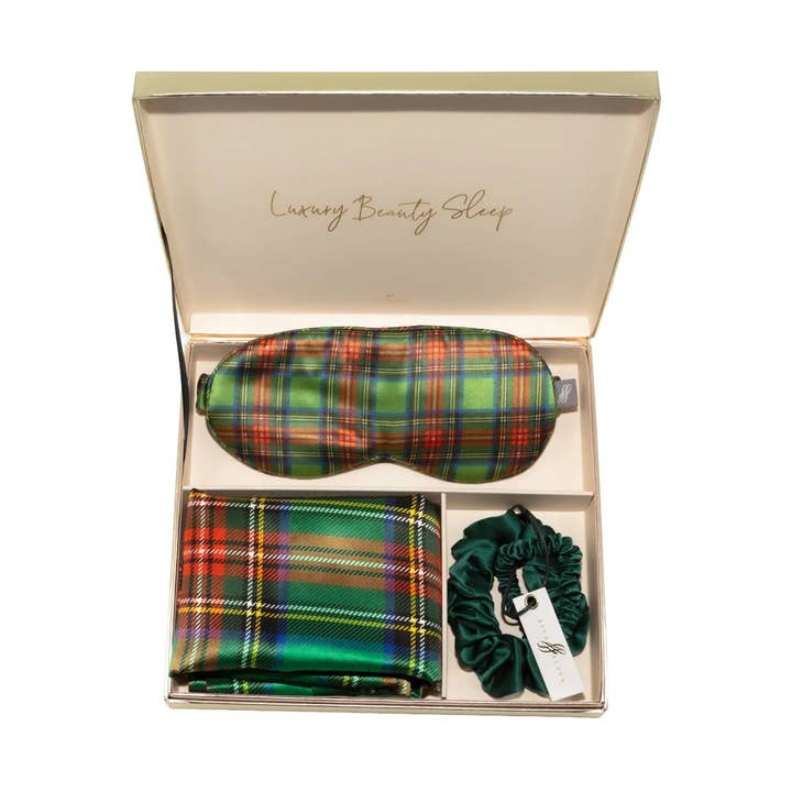 Tartan Green Silk Gift Set for wholesale by SilkSleek®