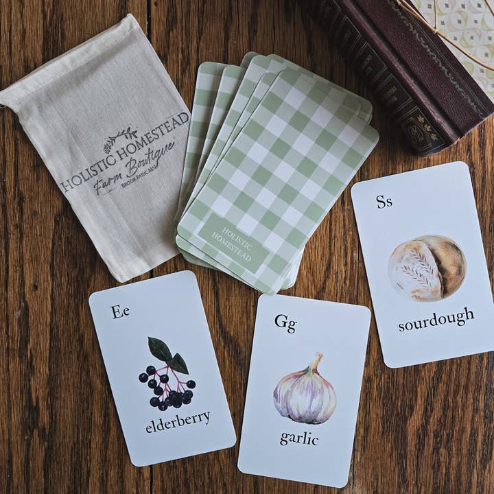 Holistic Homestead - Wholesale Learning Cards - Kids & Baby - Homestead Alphabet Flash Cards