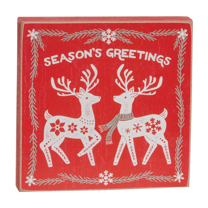 Season's Greetings Sweater Reindeer Block for wholesale by Col House Designs