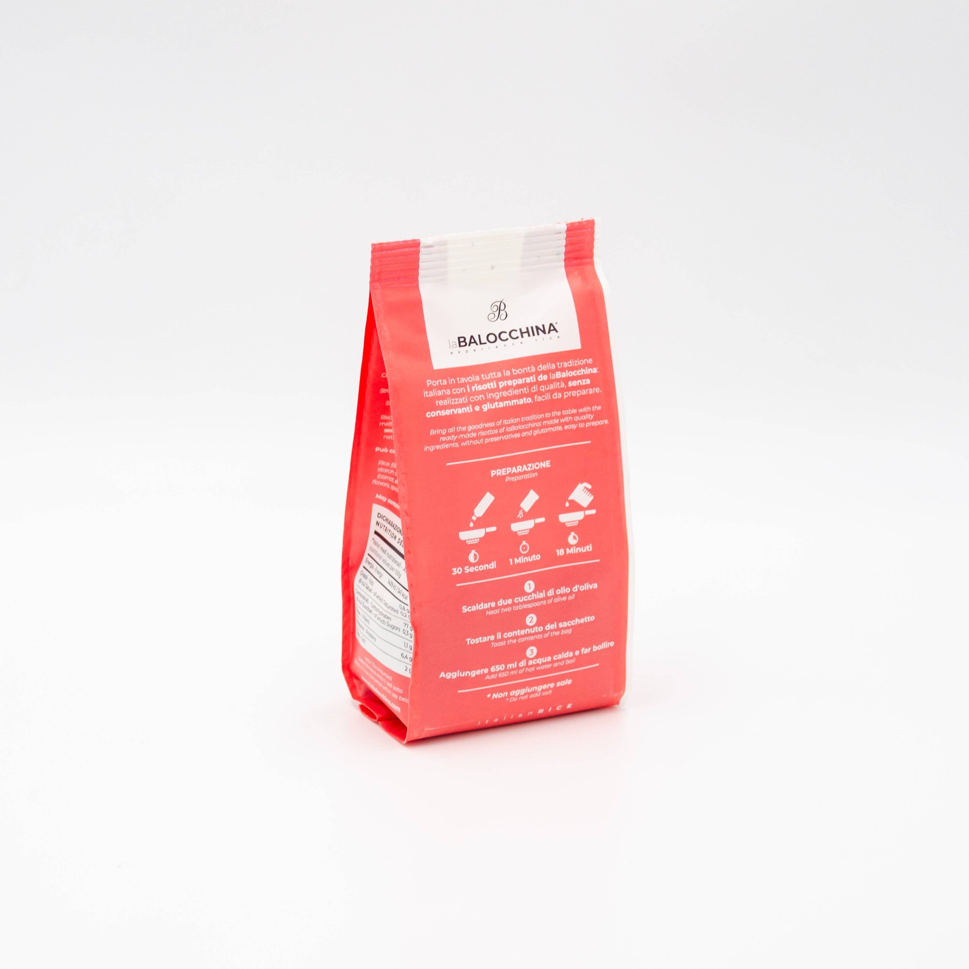 laBalocchina - Wholesale Risotto - Tomato and Basil Risotto 215g in recyclable paper2