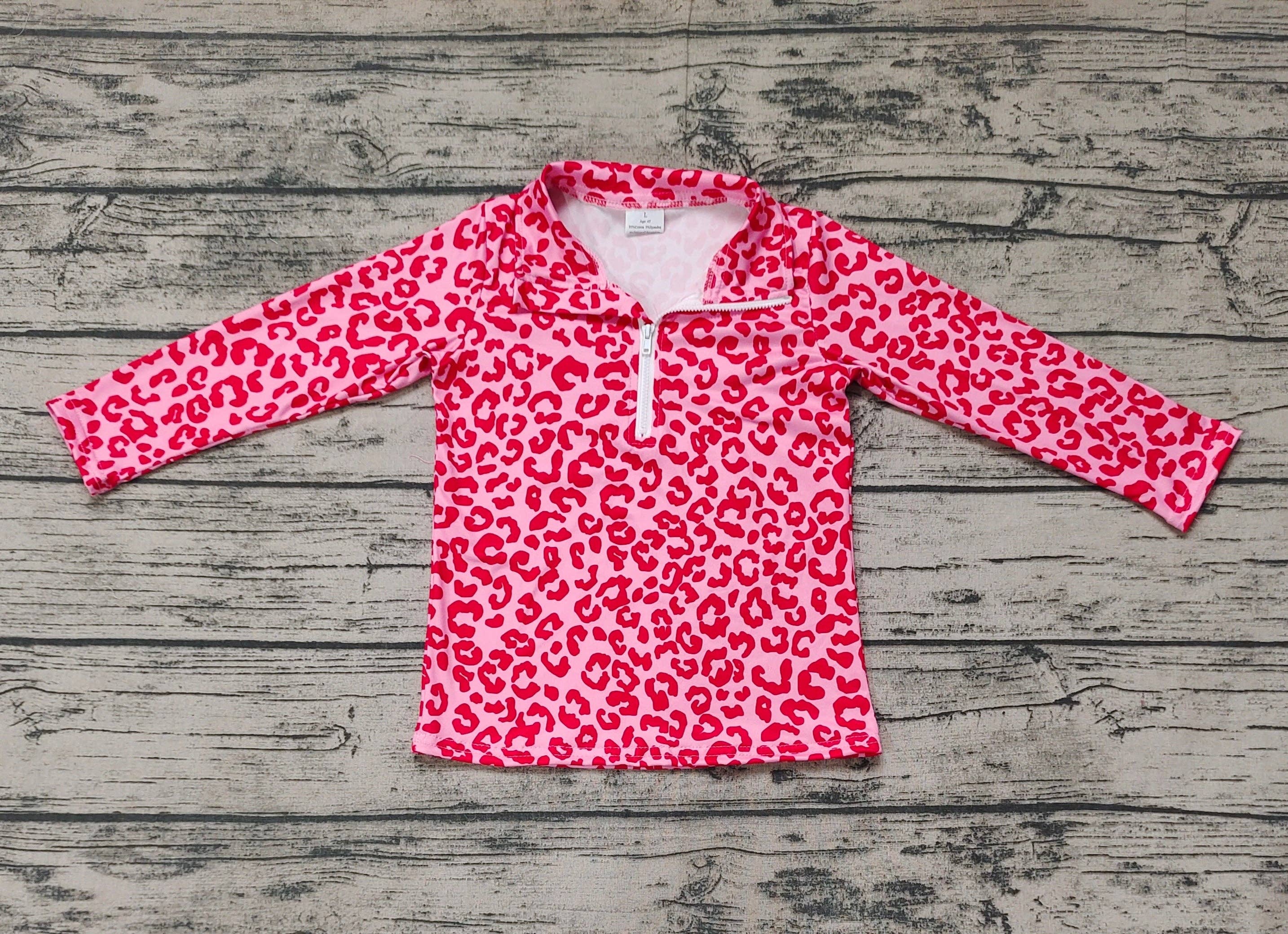 Aier Wholesale - Vente Sweat-shirt – enfant - Pull zippé léopard rose pour la Saint-Valentin pour bébés et filles1