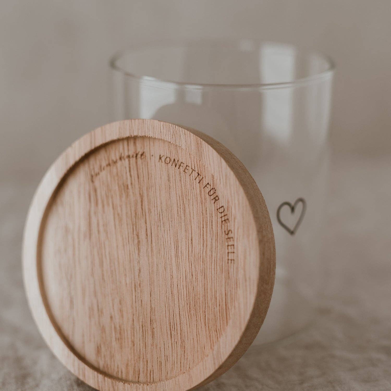 Eulenschnitt - Wholesale Jar - Storage jar heart black 13cm (PU = 4 pcs)1