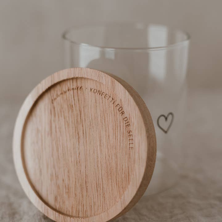 Eulenschnitt - Wholesale Jar - Storage jar heart black 13cm (PU = 4 pcs)1