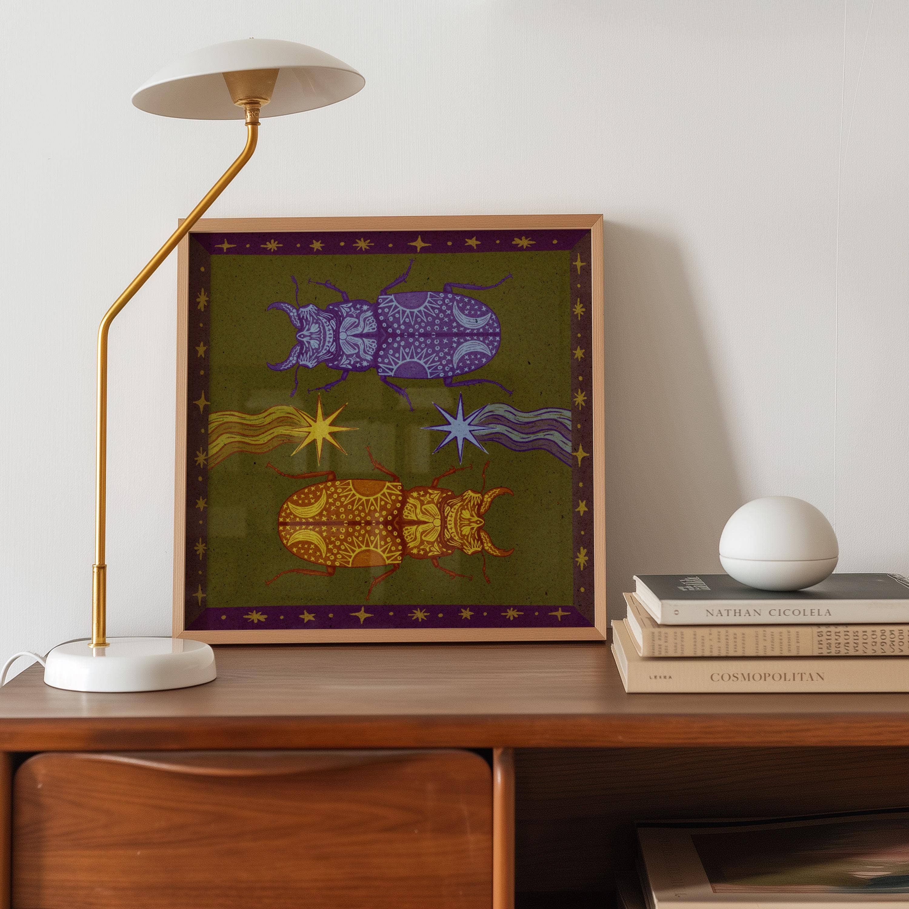 Black Moss Studio - Wholesale Art print - Celestial Stag Beetle Wall Art - Goblincore Decor4