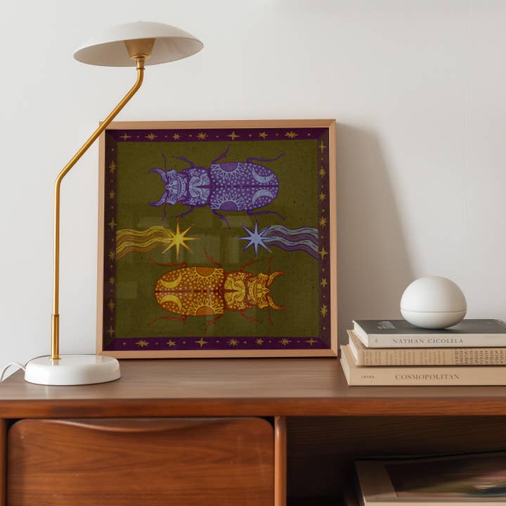 Black Moss Studio - Wholesale Art print - Celestial Stag Beetle Wall Art - Goblincore Decor4