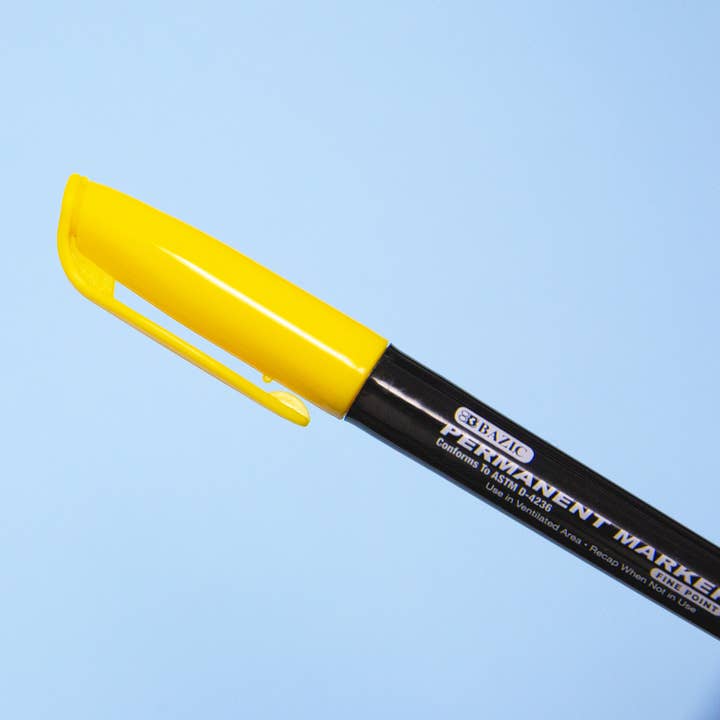 BAZIC Products - Wholesale Marker - Fine Tip Bright Color Permanent Markers (5/Pack)
