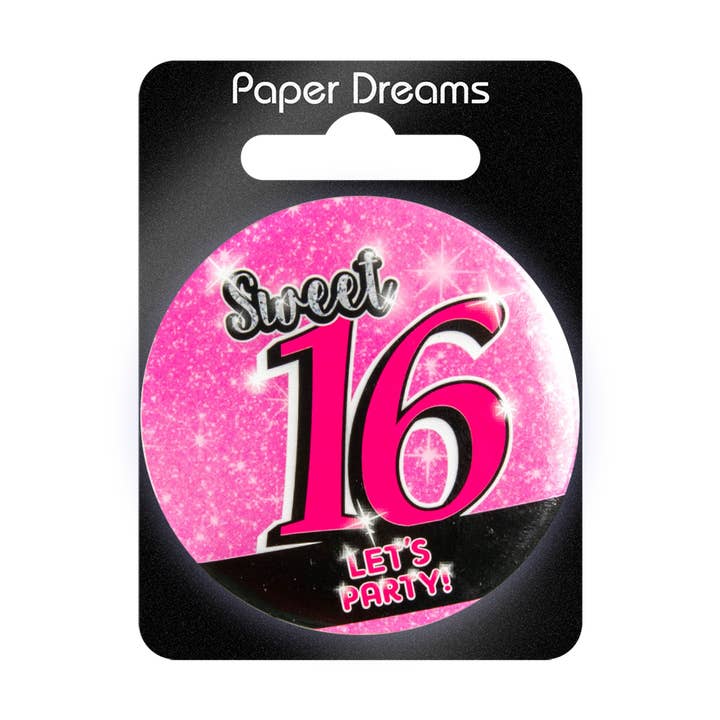 PD Party - Vente Cadeaux pour invités - Insigne d'anniversaire - Sweet 16