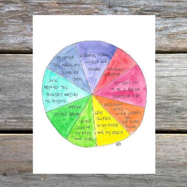 Wheel of Happiness Note Card for wholesale by Natasha Zahn Studio