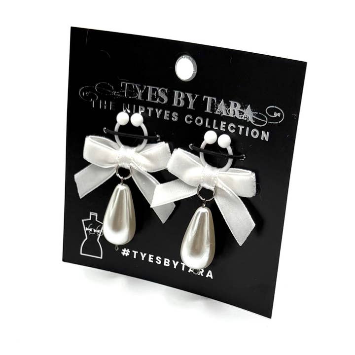 Tyes By Tara - Wholesale Sex Toy - Marie Antoinette White Niptyes | Pearl Nipple Clamps