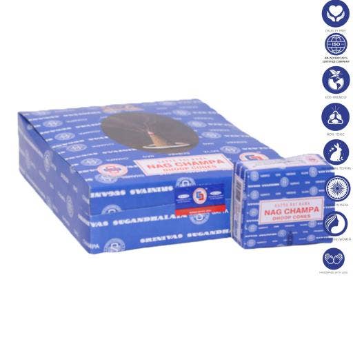 International Gifts Ltd. - Vente Encens - Satya Nag Champa Cône Dhoop 12 Cônes 1``-0100