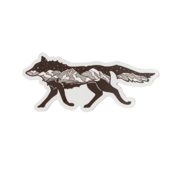 Mountain Wolf Sticker for wholesale by Red Umbrella Designs