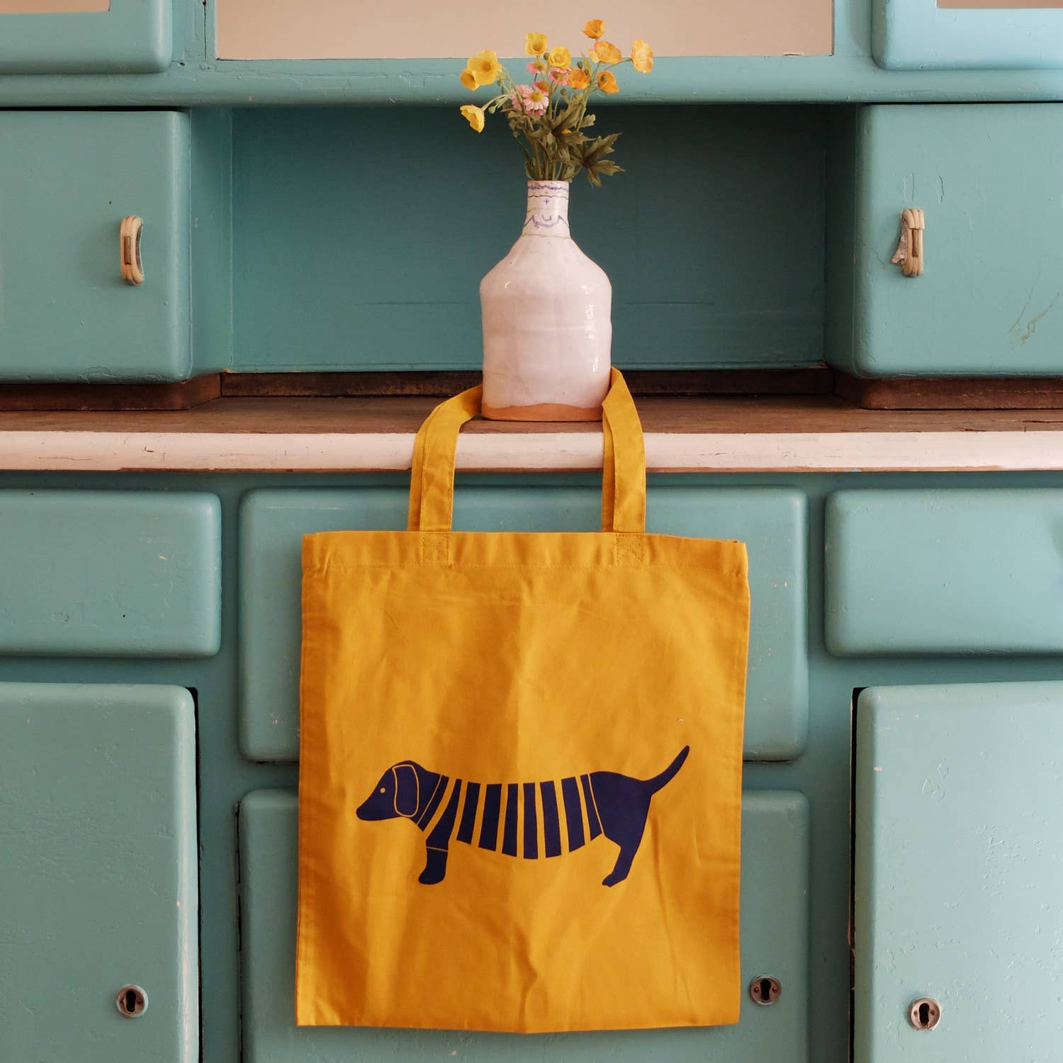 Wonder Of Today - Wholesale Tote Bag - Women's - Hand-printed fabric bag with dachshund motif1