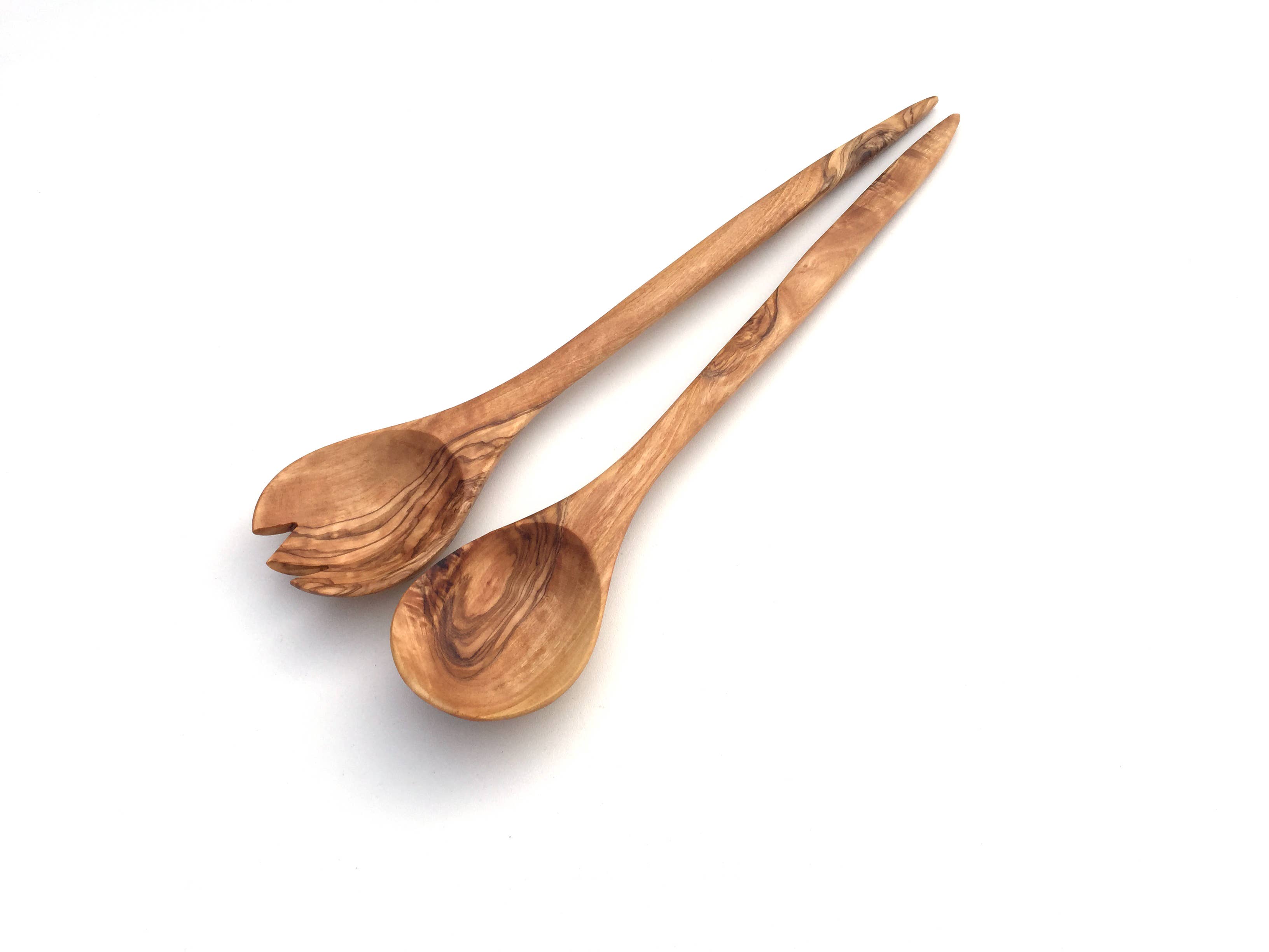 medina mood – wholesale Serveringsredskap – Set med 2 Barcelonasalladsbestick, 33 cm, salladsskedar i olivträ1
