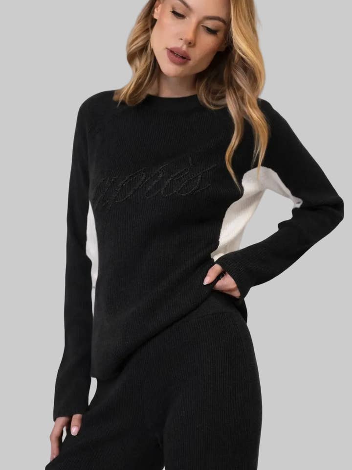 Après Chalet Ribbed Knit Sweater — Black for wholesale by Après Actif
