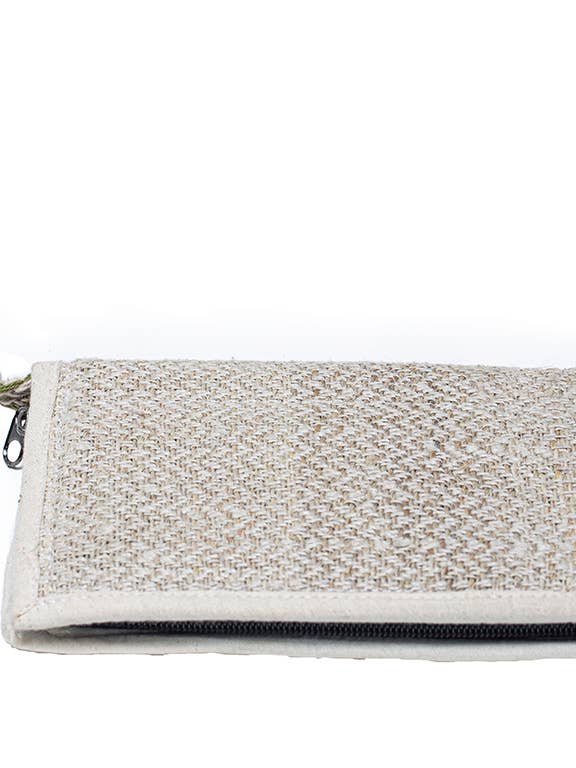 Large hemp wallet with zip closure for wholesale by Earth Divas