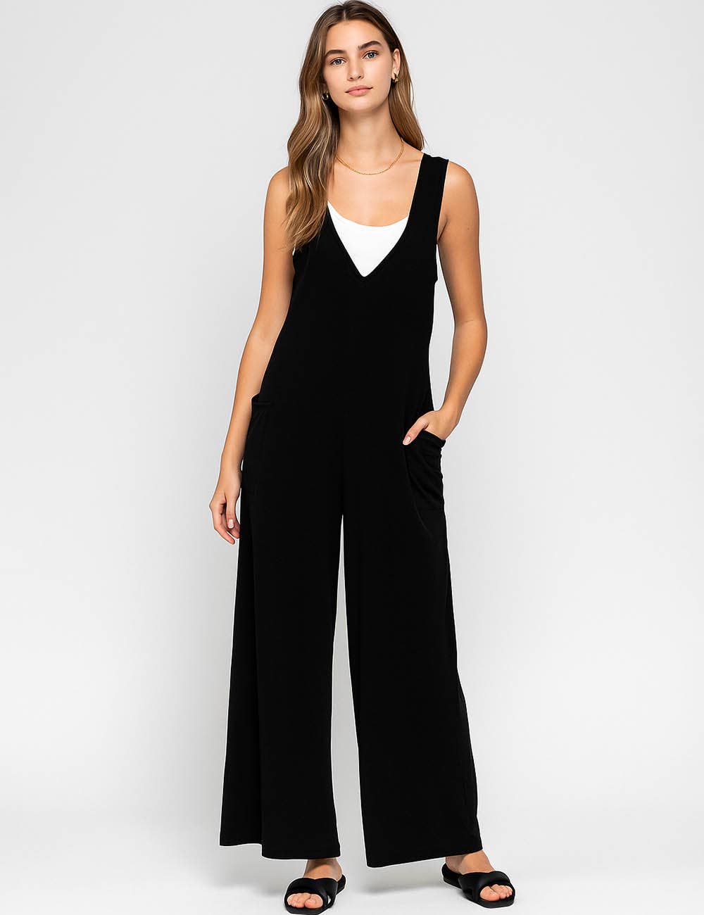 Sweetkama - Wholesale Jumpsuit - Women's - Ladies Two Shoulder Overalls Solid Daily Jumpsuit SKJ238414