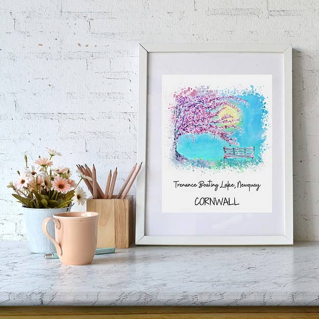 Trenance Boating Lake, Newquay, Cornwall Art Print for wholesale by H'Art and Design