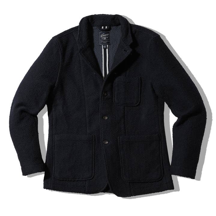 Rope Weave Artisanal Jacket - Navy for wholesale by Grayers