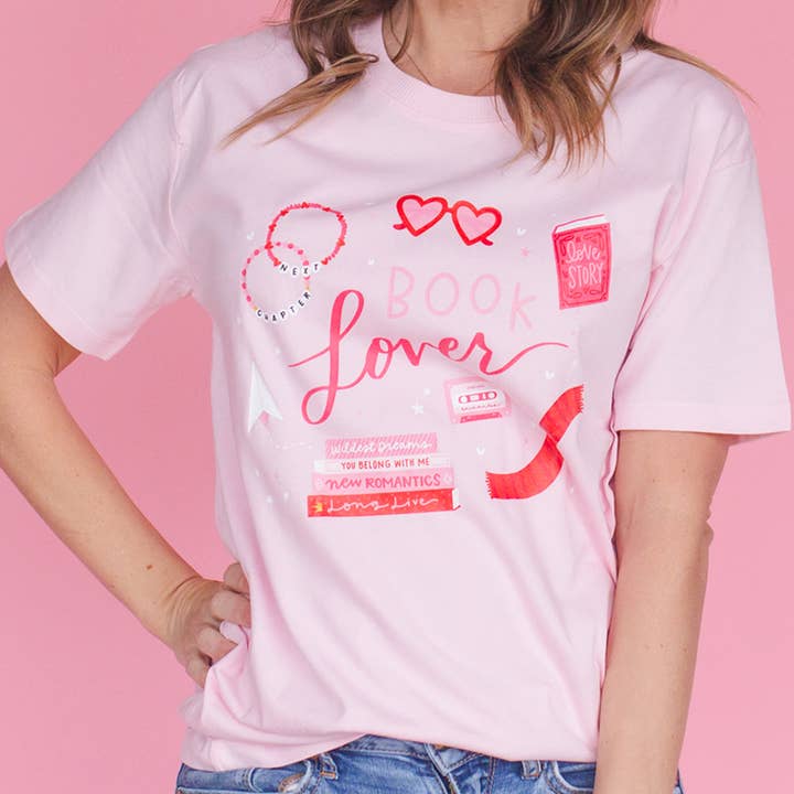 Book Lover TV Tee - Blossom for wholesale by Pippi Post