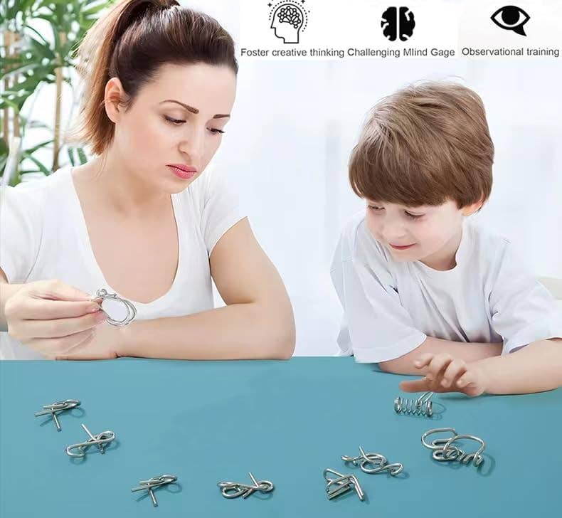 VIGOR – wholesale Puzzle – Adult – Brain Teaser IQ Test Disentanglemen Iron Link 24 Pcs Unlock Interlock Game1