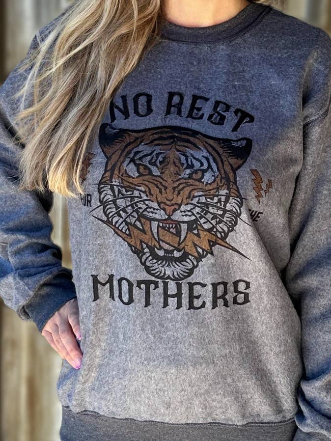 No Rest For The Mothers Sweatshirt for wholesale by Adelle Linen