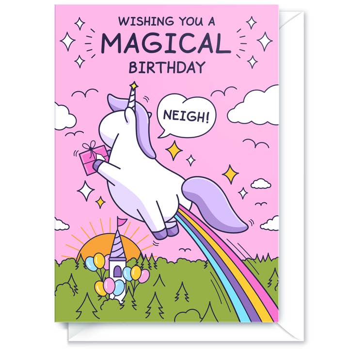 Cheeky Legends - Wholesale Birthday Card - Cute Birthday Card For Girl - Magic Unicorn Rainbow1