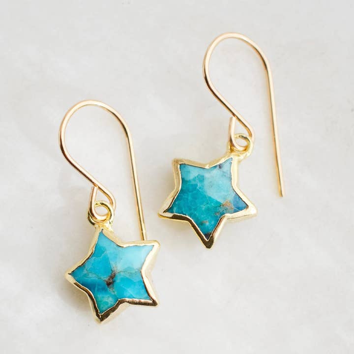 Delikata himmelska stjärnörhängen: turkos för wholesale av GEMNIA