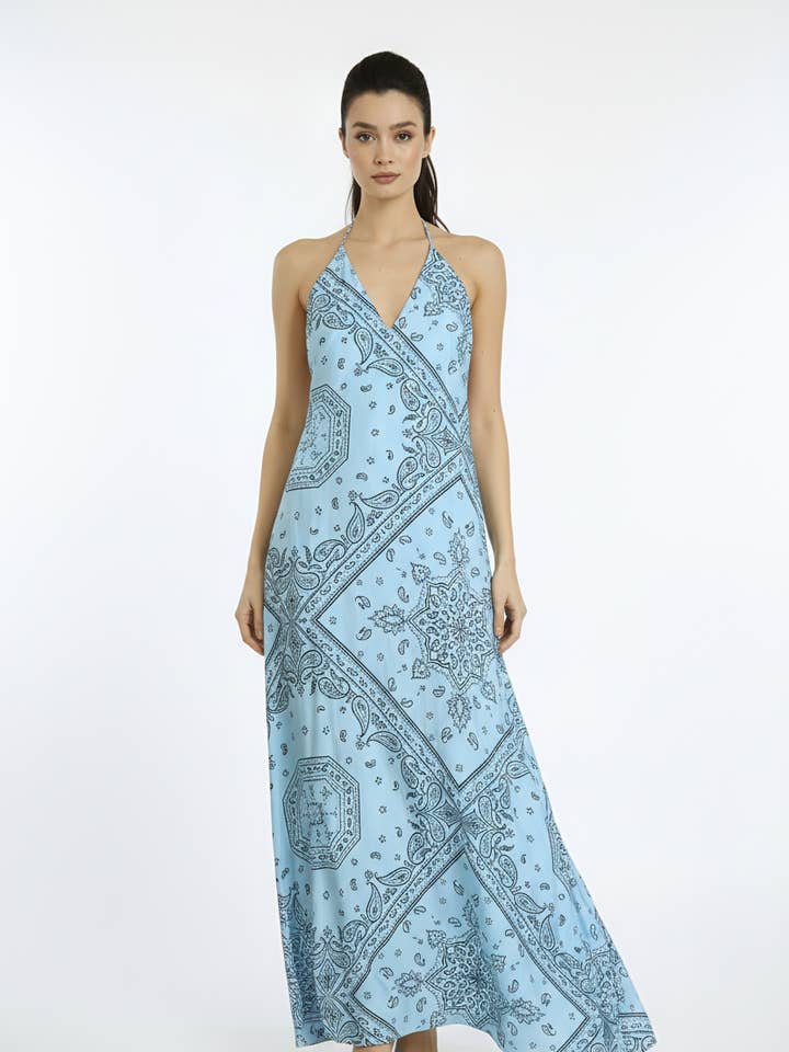 Wrap Up by VP - Wholesale Dress - Women's - Bandana Azzurra Infinity Dress1