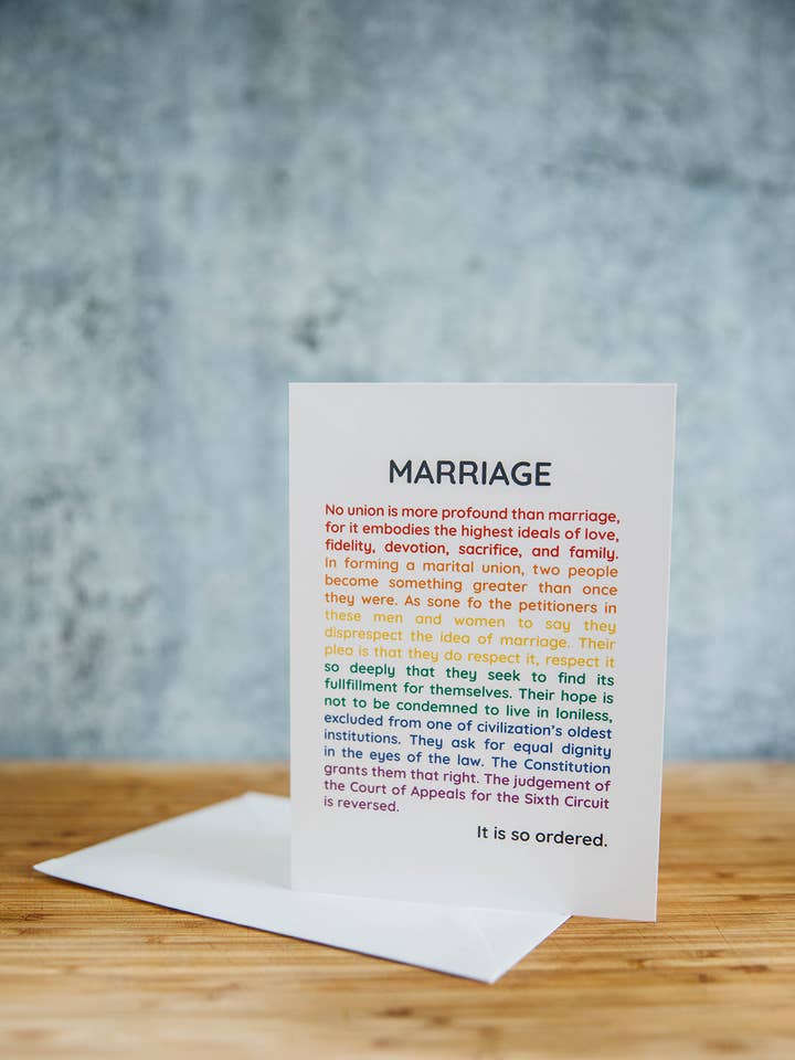 Gay Marriage Supreme Court Decision Wedding Greeting Card for wholesale by Dash of Pride, LLC