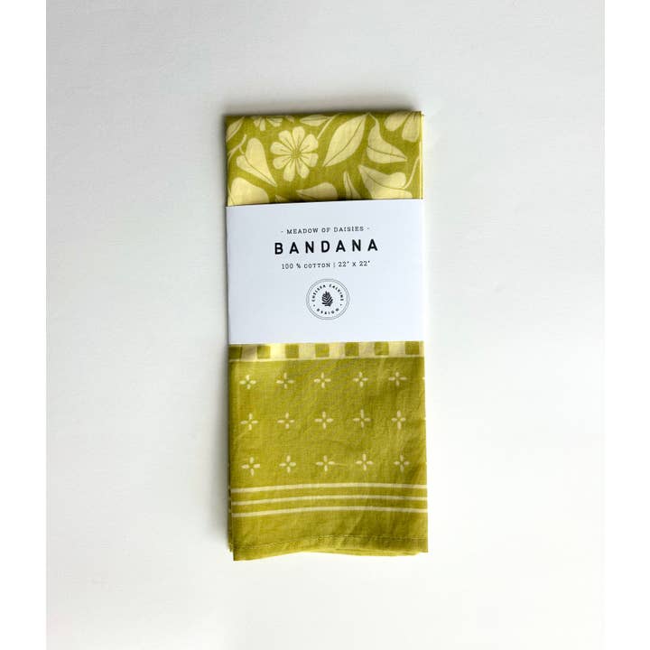 Chelsea Calkins Design - Wholesale Bandana - Women's - Meadow of Daisies Bandana | Illustrated, Floral Design 4