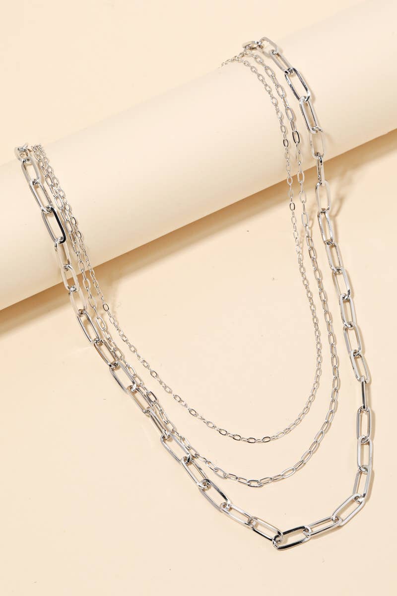 Anarchy Street - Wholesale Link & Chain Necklace - Triple Oval Chain Link Necklace4