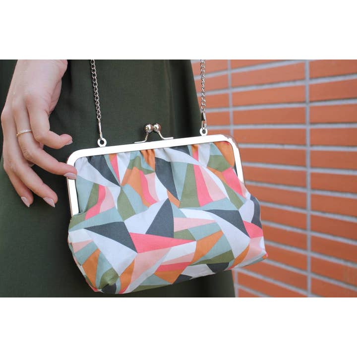 Sabrina Trefle - Wholesale Messenger Bag - Women's - Emma retro bag in green velvet4