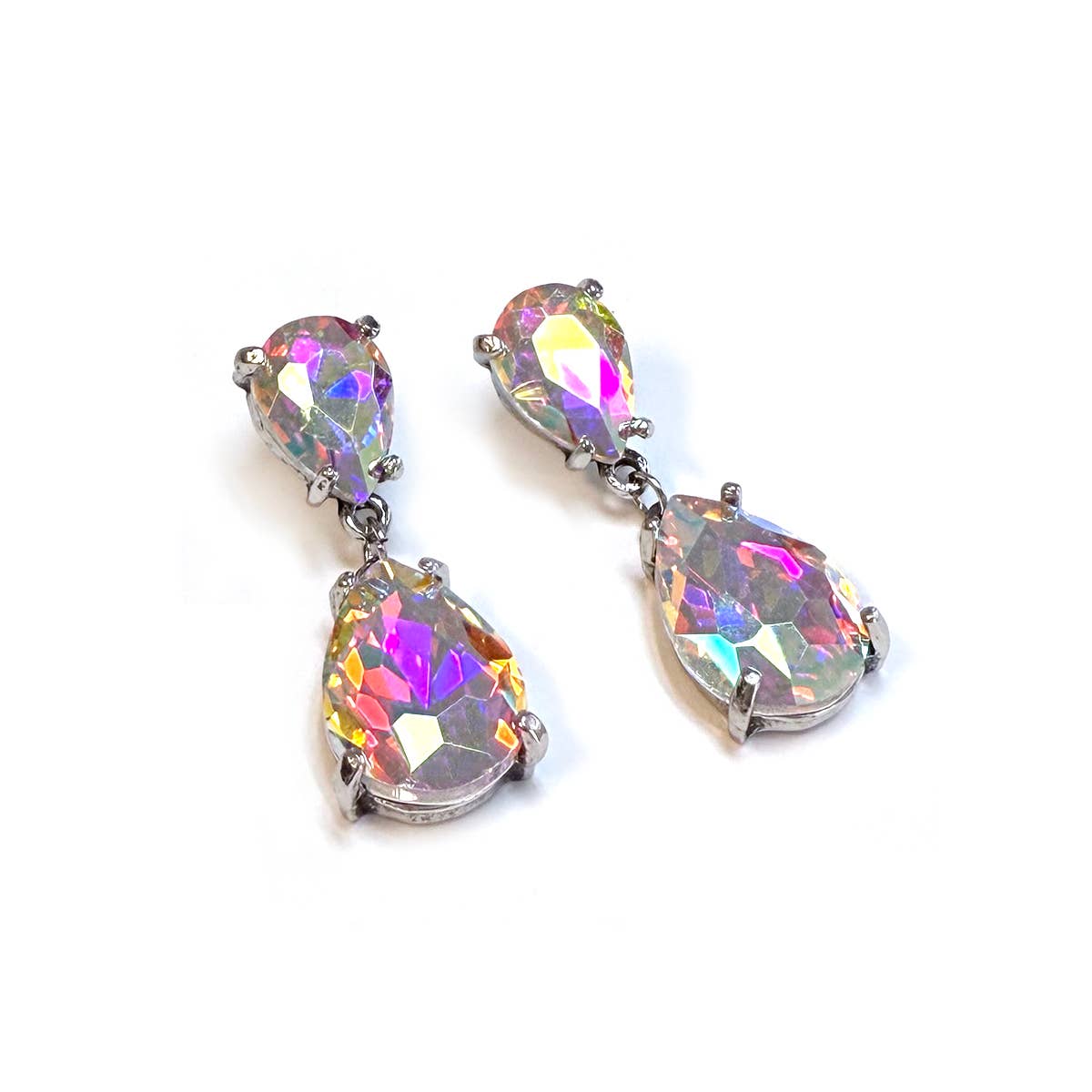 StarryNYC - Wholesale Dangle Earrings - Teardrop Glass Stone Dangle Crystal Bridal Earrings27