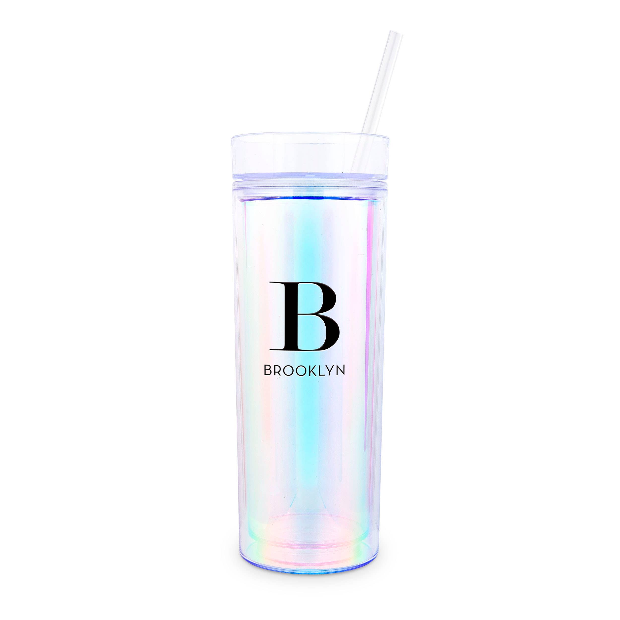 Weddingstar Inc. – wholesale Insulated mug/tumbler – 17 oz. Insulated Plastic Drink Tumbler-Modern Serif Monogram2