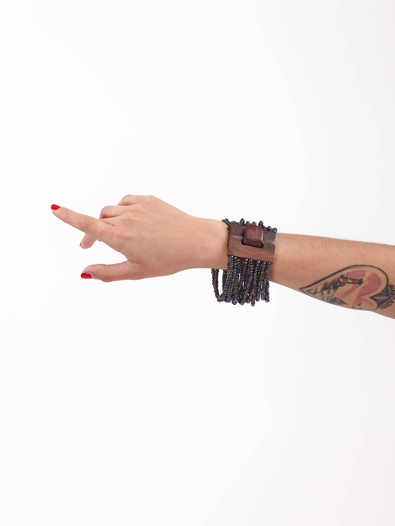 Bijondo - Wholesale Beaded Bracelet - Wooden Buckle Bracelet and Glass Beads, costume jewelry0