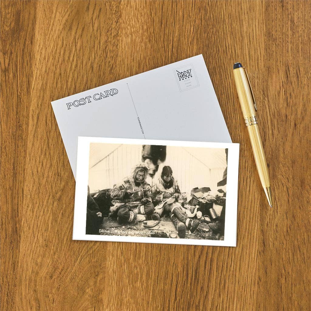 Found Image Press - Wholesale Postcard - Postcard AK-147 Eskimos Driling Ivory1