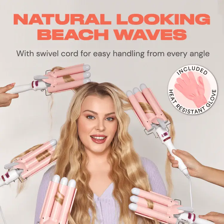 INH Hair - Wholesale Curling Iron/Wand - Insert Waves Here Triple Barrel Hair Waver Hot Tool8