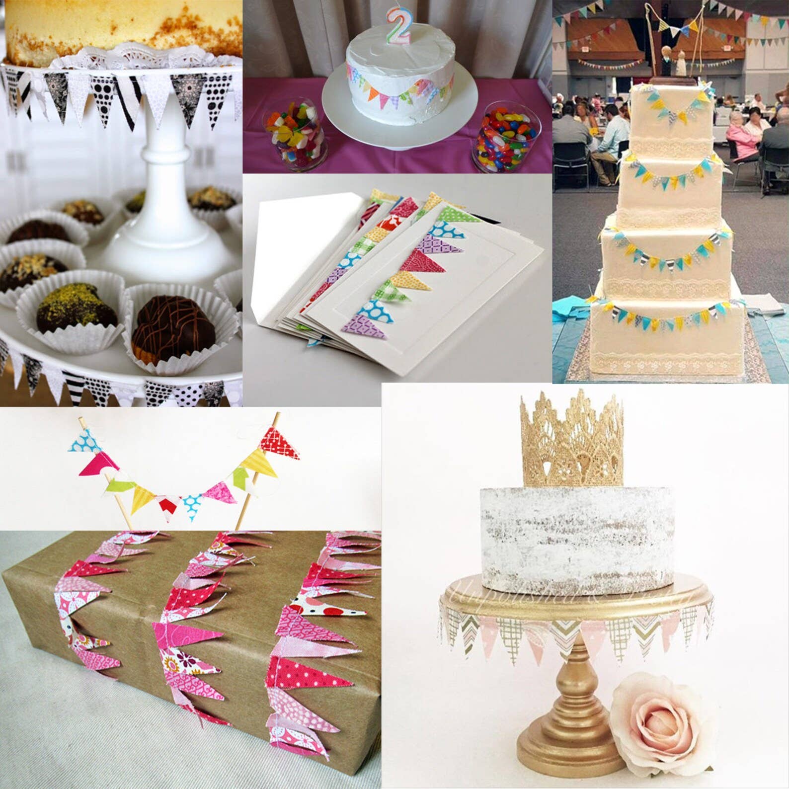 edeenut - Wholesale Bunting/Garland - Spool Bunting SOFT RAINBOW, party cake banner, Gift Wrap4