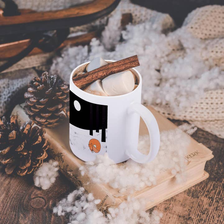 3dRose - Wholesale Coffee Mug - 3dRose, Fox animal winter sledding forest snow illustration, Mug11
