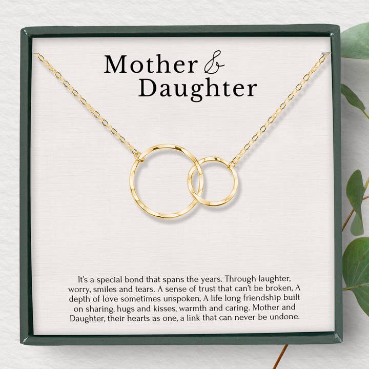 hope love shine - Vendita all'ingrosso Parure di gioielli - Set di collane per madre e figlia, regalo per la festa della mamma, 2 anelli circolari