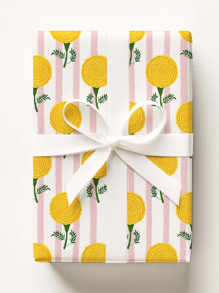 Marigold Gift Wrap for wholesale by La Plante Carnivore