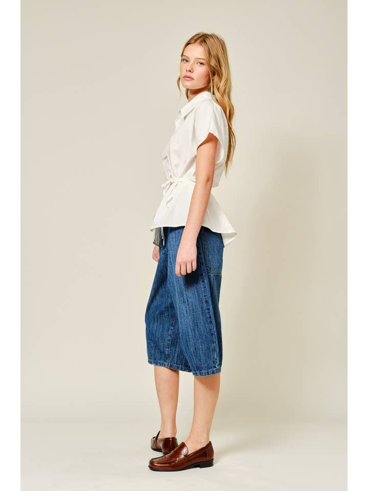 OFF WHITE AJT5519 BELTED DETAIL COTTON SHIRTS for wholesale on Faire5
