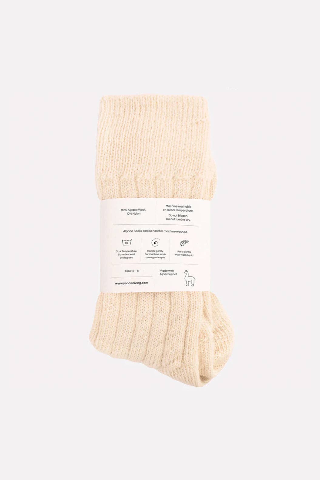 YONDER. - Wholesale Socks - Unisex - Alpaca Bed Socks | Cream1