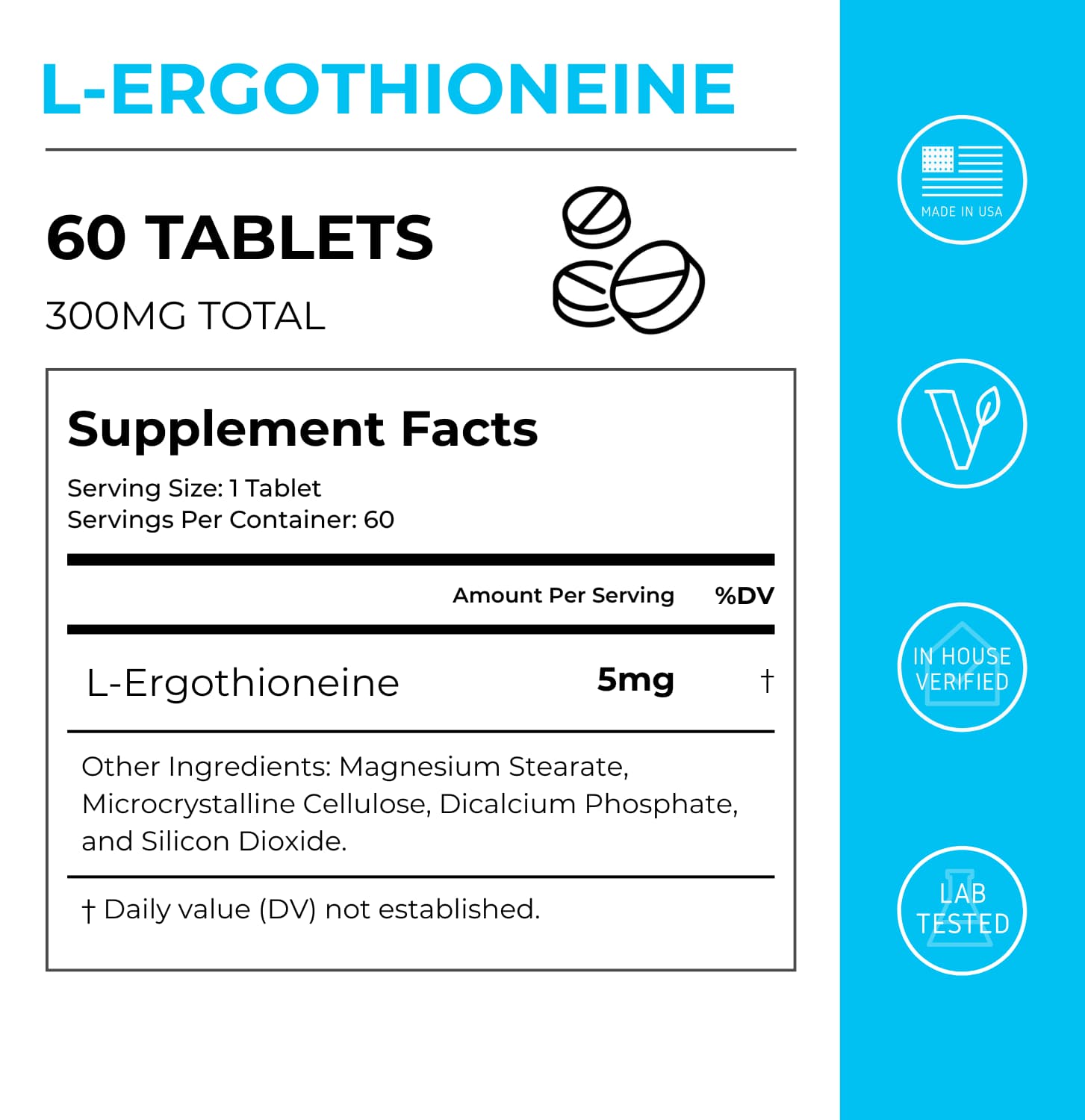 Neurogan Health - Venta al por mayor Suplementos/vitaminas para beber - Tabletas de L-Ergotioneína1