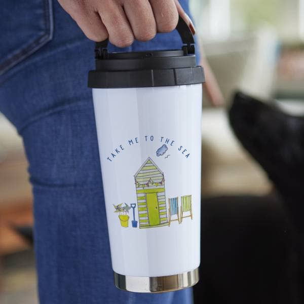 This is Nessie – wholesale Insulated mug/tumbler – Beach Huts Travel Mug